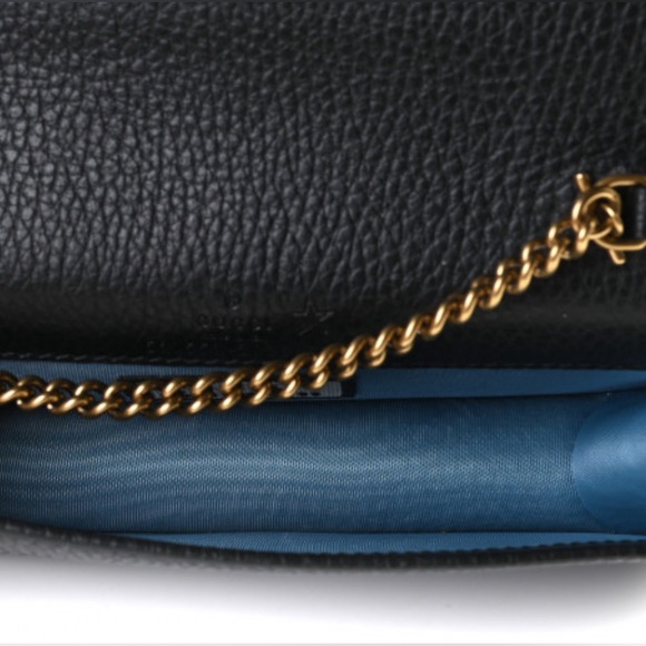 GUCCI Dollar Calfskin Garden Mystic Cat Chain Wallet in Black authentic new box - Picture 12 of 12